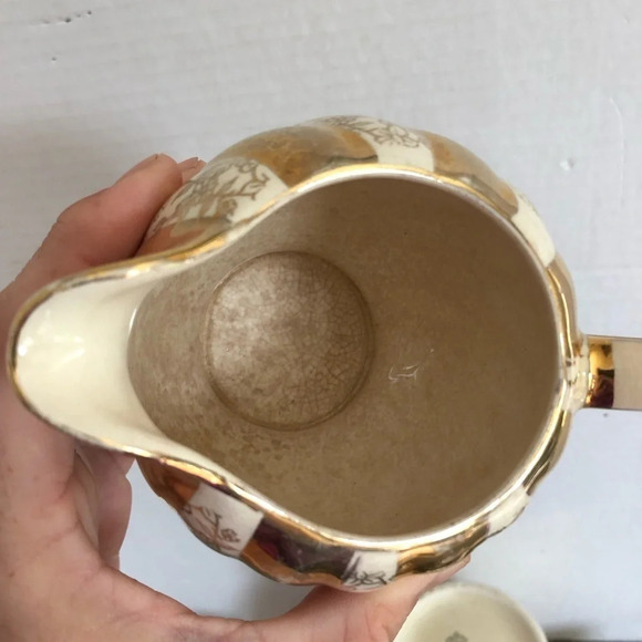 1940s  Sadler England Gold Chintz Swirl Tea Set - Picture 6 of 13